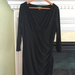 LAUREN RALPH LAUREN Dress Ruched Black Size 16